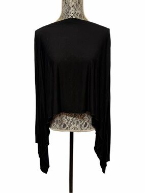 Style 101 Black Convertible Poncho Cape Wrap Batwing Stretch One Size